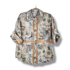 Zimmermann Oversized Shirt Womens US Size 10 12 Queensland Australia Roll Cuff 3
